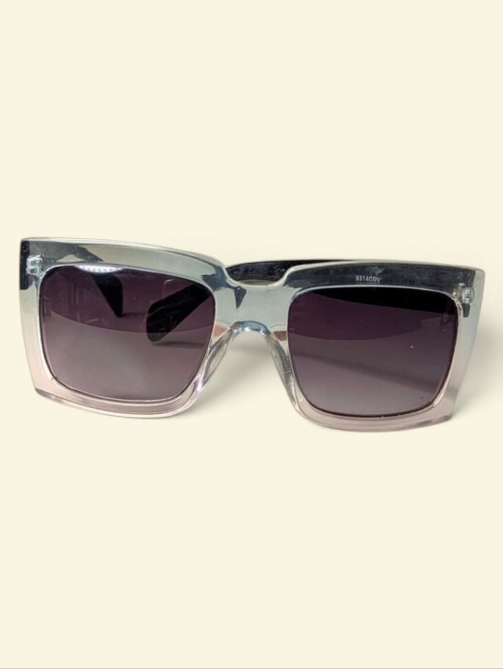 Pastel Blue Pink Oversized Square Grey Lens Sturdy Sunglasses